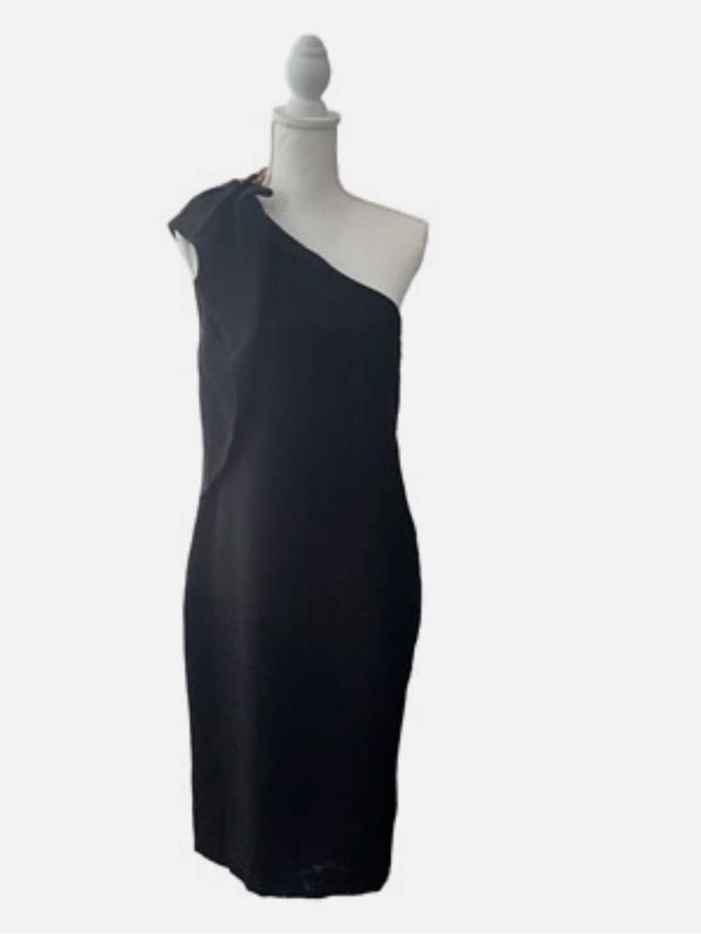 Banana Republic One-Shoulder Black Dress with Shoulder Bow - Picture 2 of 3
